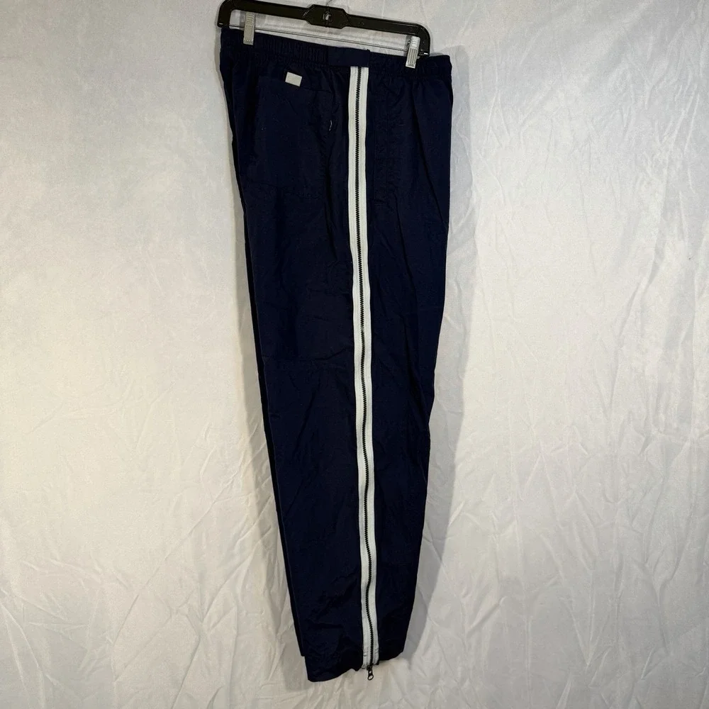 Vintage Nike Ripstop Track Pants Full Side Zippers Blue Men's L Wide‎ Leg
